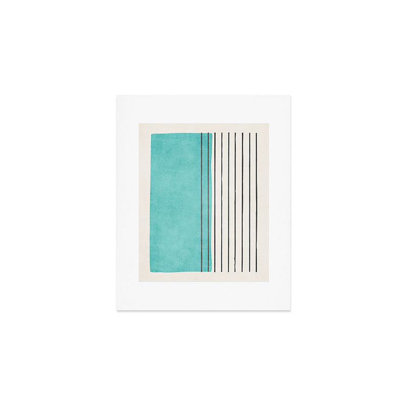 Turquoise Aqua Abstract Minimalist Art Art Print Gallery Image 1
