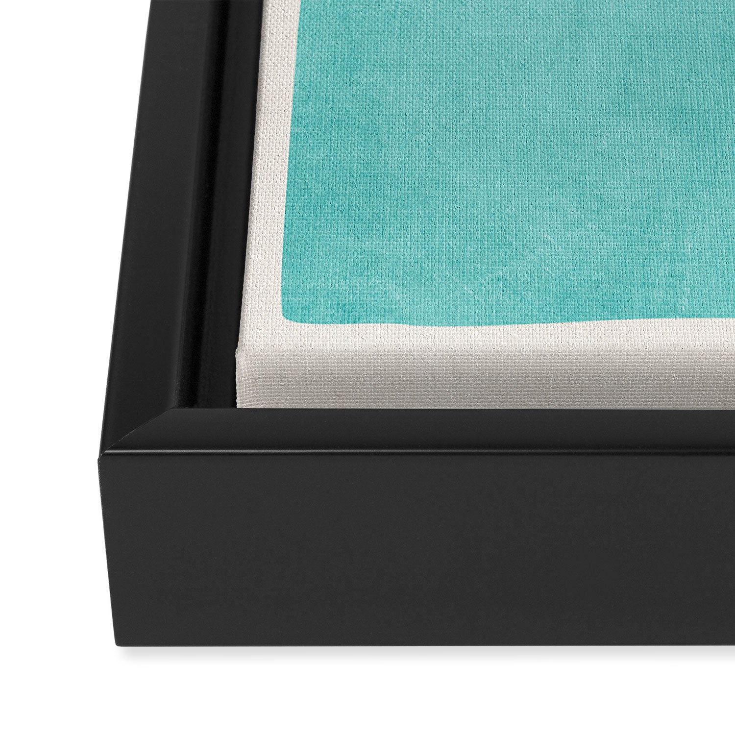 Turquoise Aqua Abstract Minimalist Art Framed Canvas Print Gallery Image 3