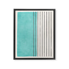 Turquoise Aqua Abstract Minimalist Art Framed Canvas Print Gallery Image 6