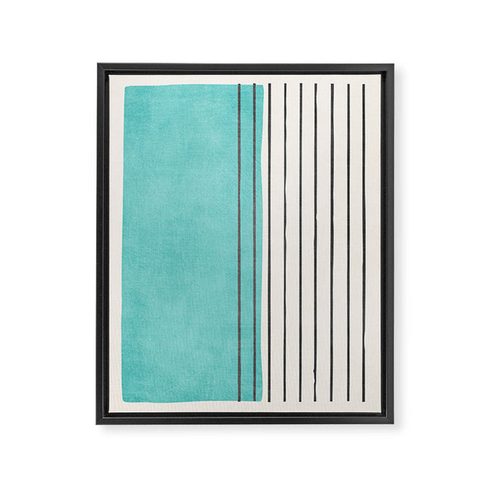 Turquoise Aqua Abstract Minimalist Art Framed Canvas Print Gallery Image 1