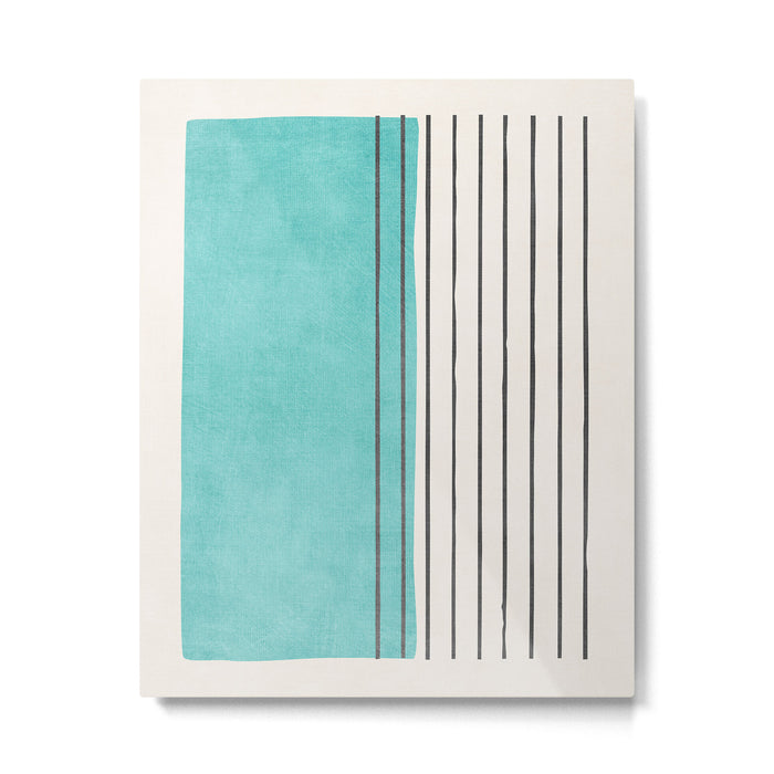 Turquoise Aqua Abstract Minimalist Art Metal Print Gallery Image 1