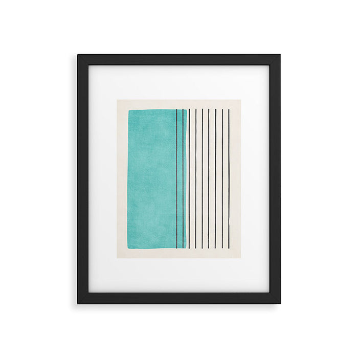 Turquoise Aqua Abstract Minimalist Art Framed Art Print Gallery Image 1