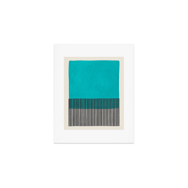Turquoise Minimalist Bold Artwork Art Print Gallery Image 1