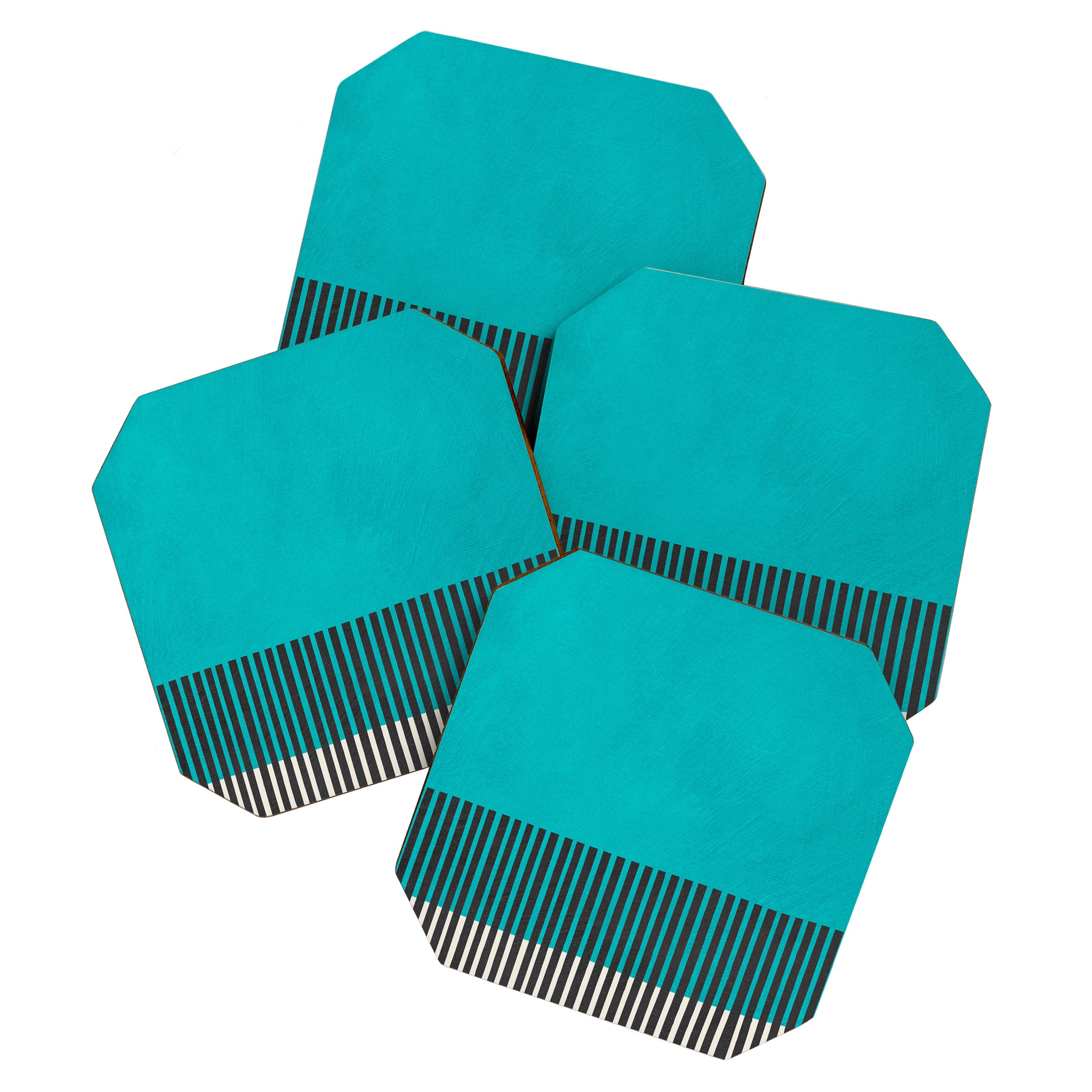 Turquoise Minimalist Bold Artwork Coaster Gallery Image 1