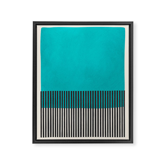 Turquoise Minimalist Bold Artwork Framed Canvas Print Gallery Image 1