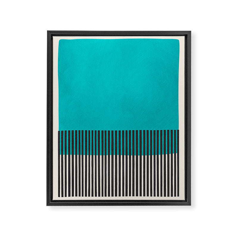 Turquoise Minimalist Bold Artwork Framed Canvas Print Gallery Image 6