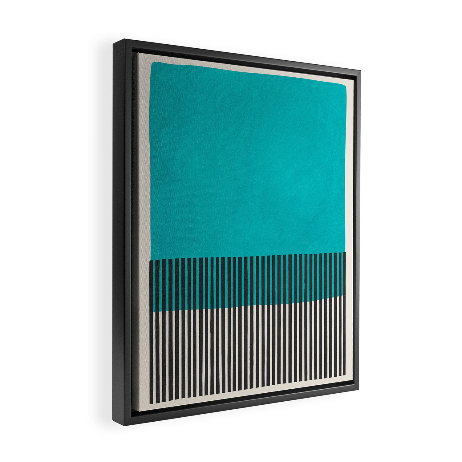 Turquoise Minimalist Bold Artwork Framed Canvas Print Gallery Image 2