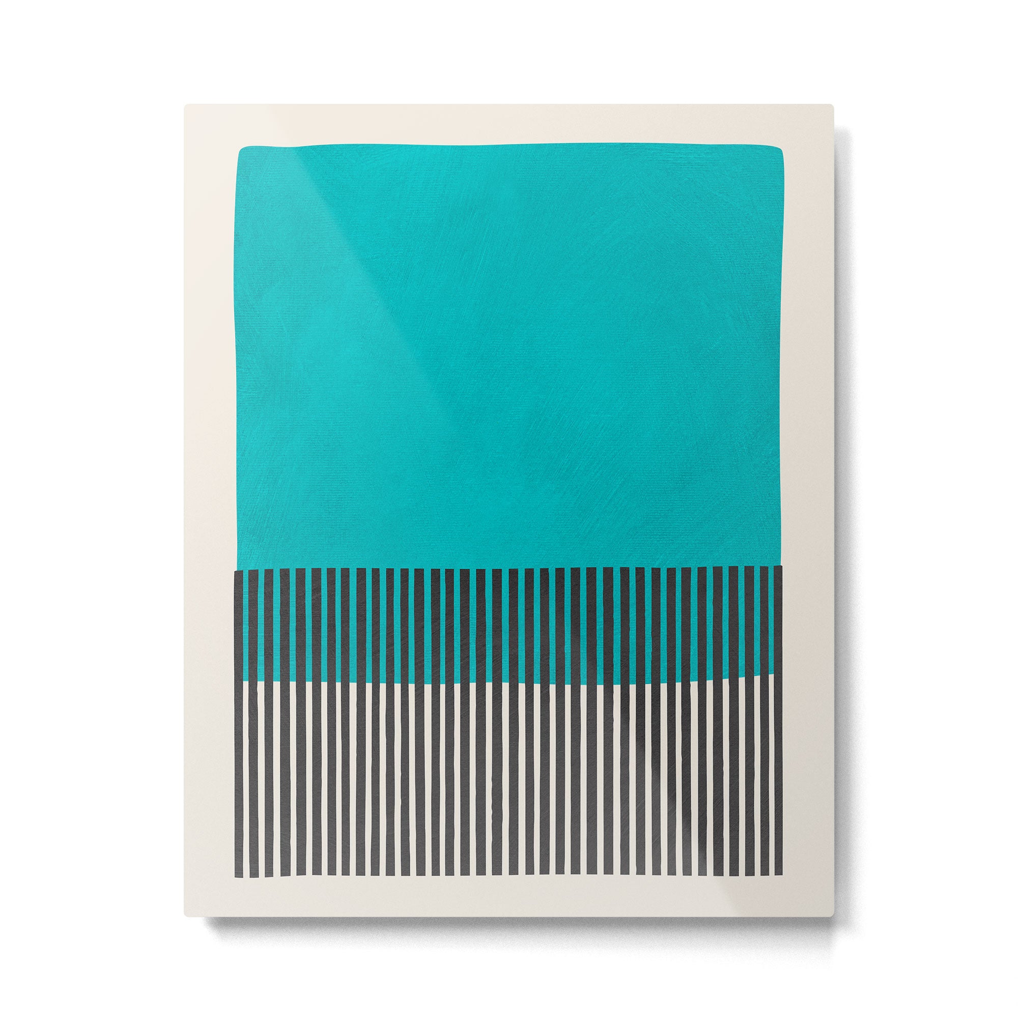 Turquoise Minimalist Bold Artwork Metal Print Gallery Image 4