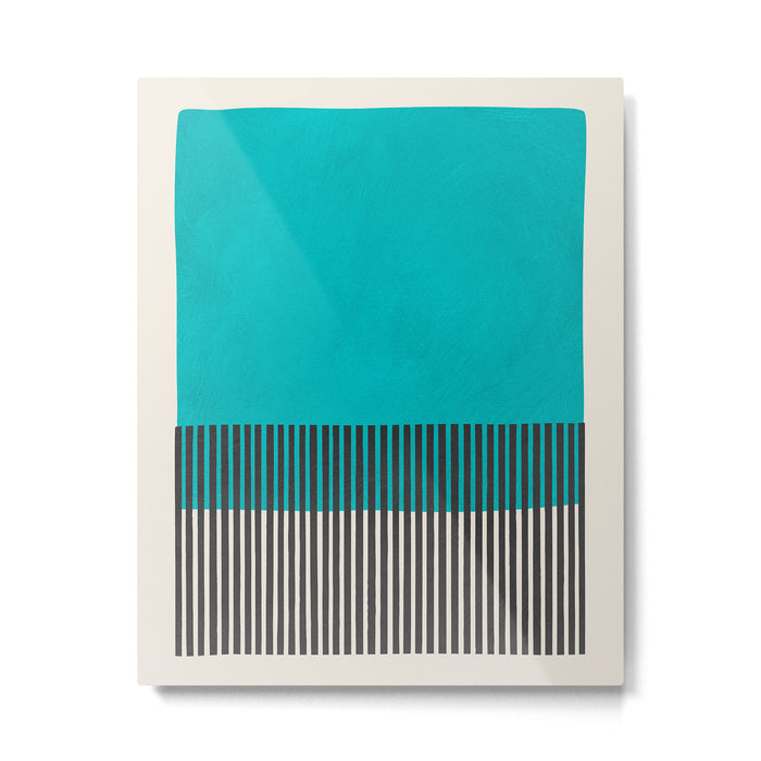 Turquoise Minimalist Bold Artwork Metal Print Gallery Image 1