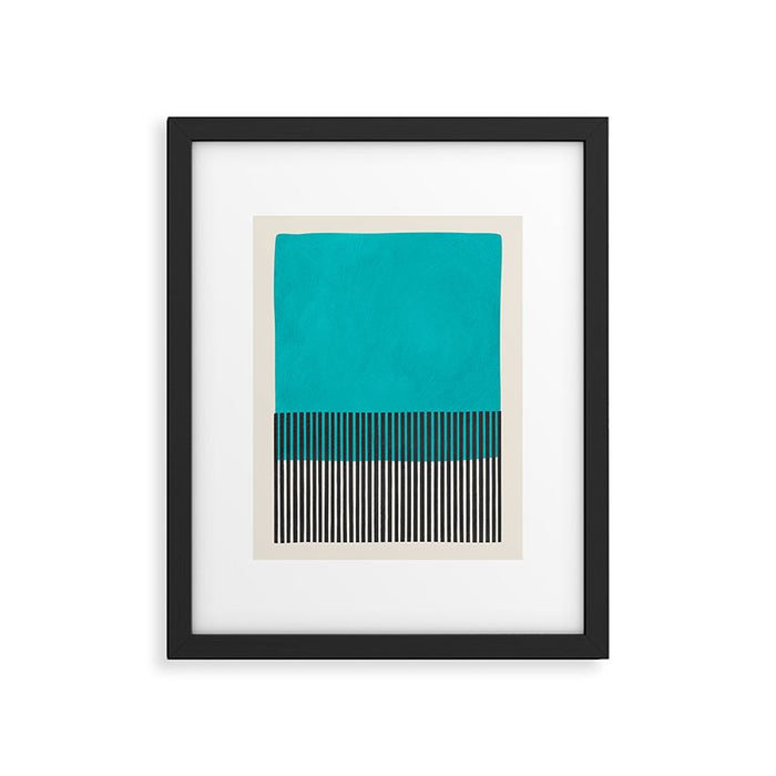 Turquoise Minimalist Bold Artwork Framed Art Print Gallery Image 1