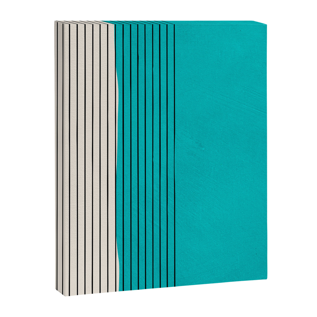Turquoise Minimalist Digital Painting Artwork Black Lines Canvas Print Gallery Image 6