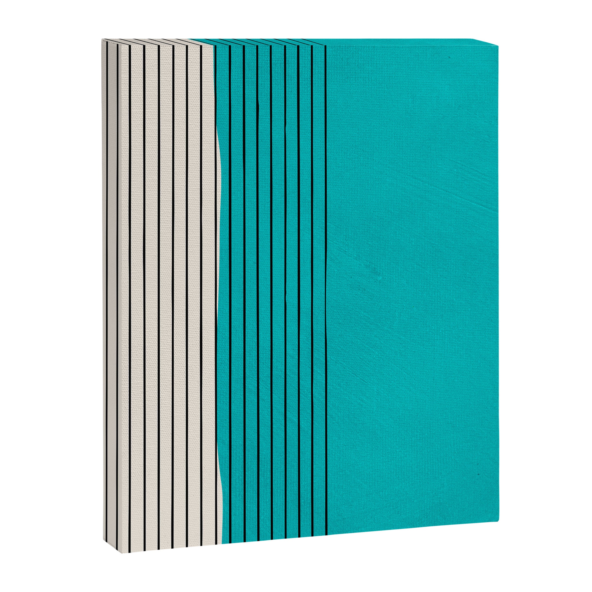 Turquoise Minimalist Digital Painting Artwork Black Lines Canvas Print Gallery Image 6