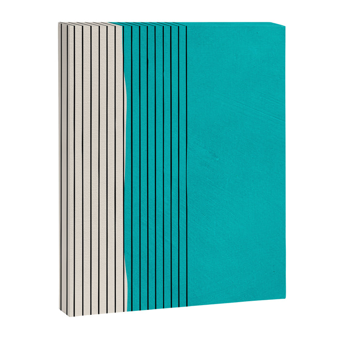 Turquoise Minimalist Digital Painting Artwork Black Lines Canvas Print Gallery Image 1