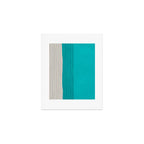 Turquoise Minimalist Digital Painting Artwork Black Lines Art Print Gallery Image 1