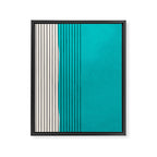 Turquoise Minimalist Digital Painting Artwork Black Lines Framed Canvas Print Gallery Image 6