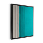 Turquoise Minimalist Digital Painting Artwork Black Lines Framed Canvas Print Gallery Image 2