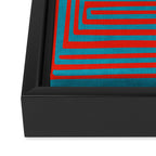 Vibrant Colors OP Art Teal Red Abstract Framed Canvas Print Gallery Image 3