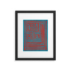 Vibrant Colors OP Art Teal Red Abstract Framed Art Print Gallery Image 5