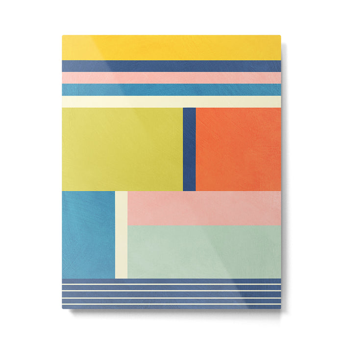 Vibrant Pastel Tones Unique Geometric Design Metal Print Gallery Image 1