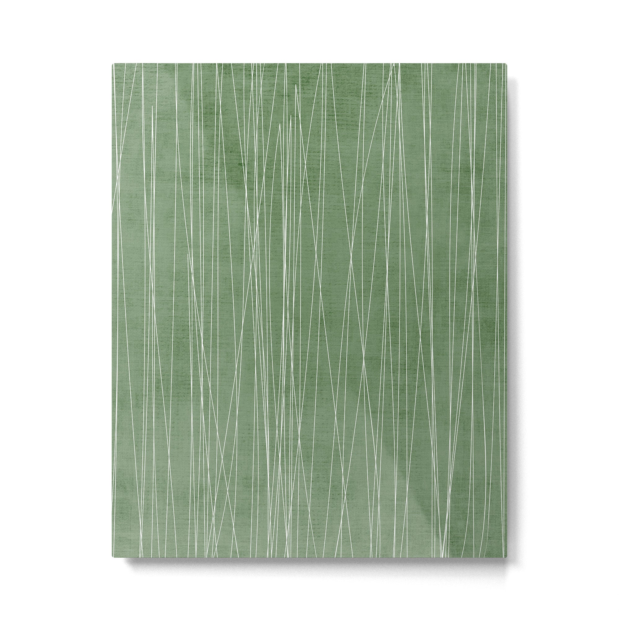 White Lines Green Background Minimal Art Metal Print Gallery Image 4