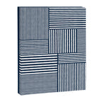 White Lines Navy Minimalist Stylish Design Canvas Print Gallery Image 6