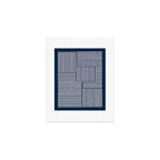 White Lines Navy Minimalist Stylish Design Art Print Gallery Image 1