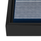 White Lines Navy Minimalist Stylish Design Framed Canvas Print Gallery Image 3