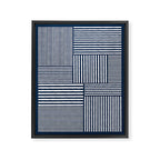 White Lines Navy Minimalist Stylish Design Framed Canvas Print Gallery Image 6