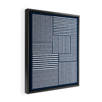 White Lines Navy Minimalist Stylish Design Framed Canvas Print Gallery Image 2