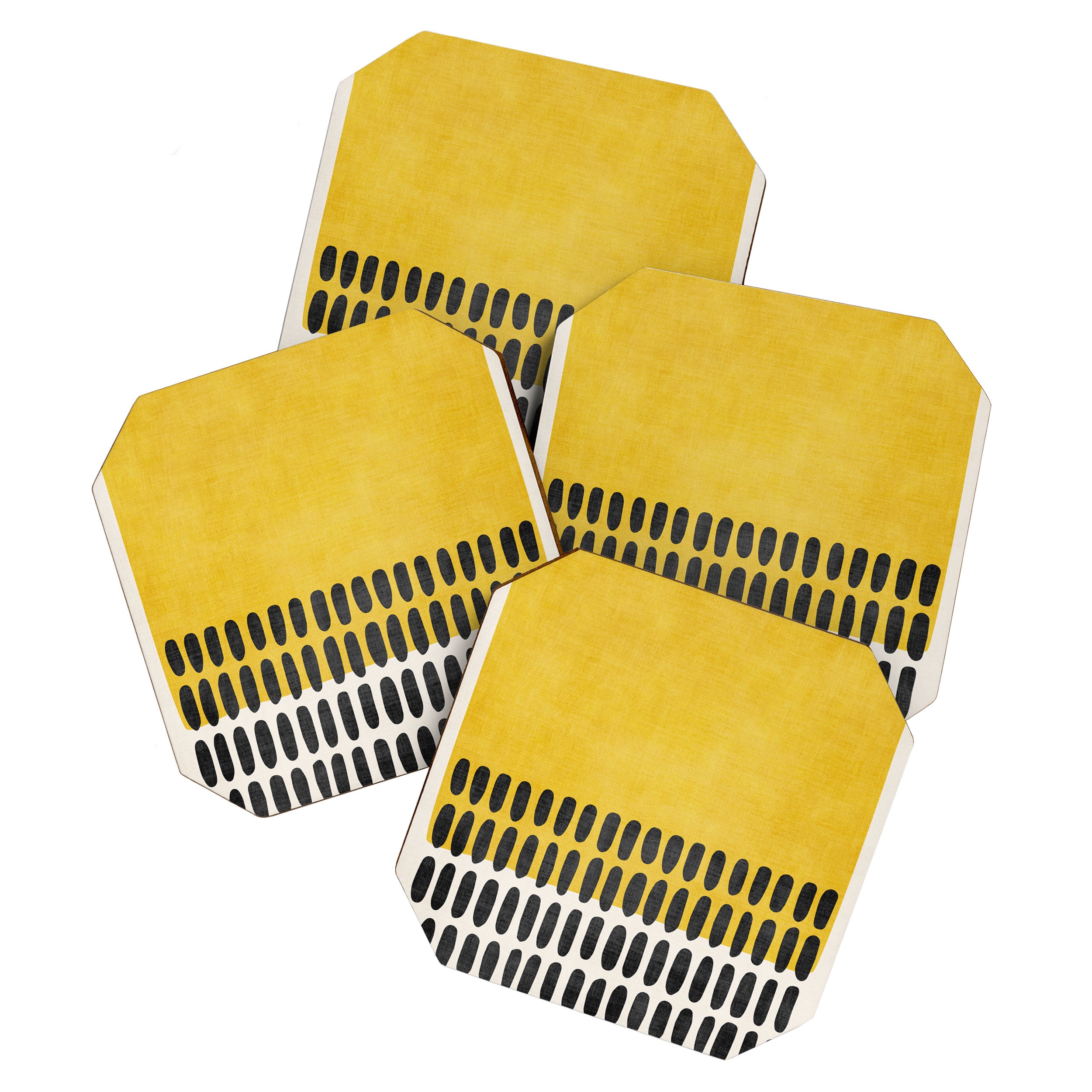 Yellow Black Modern Minimalism Coaster Gallery Image 1