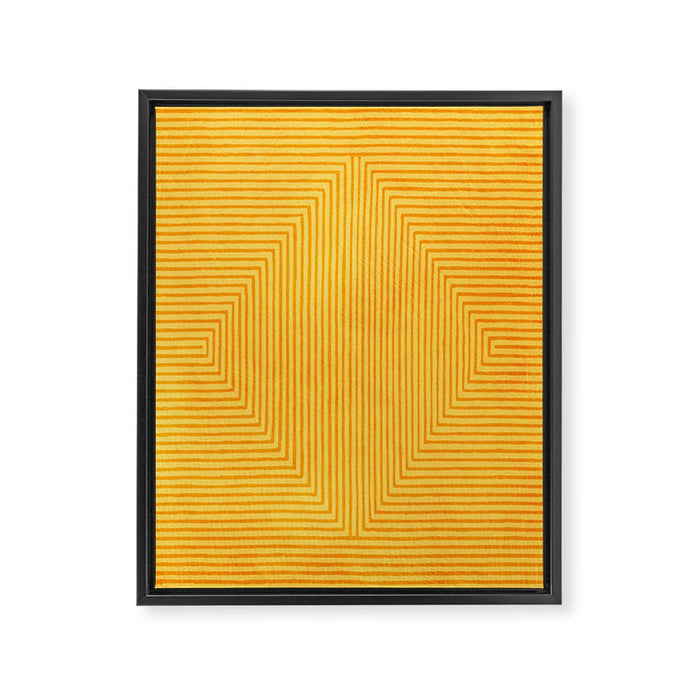 Yellow Modern Geometric Design Artwork Framed Canvas Print Gallery Image 1