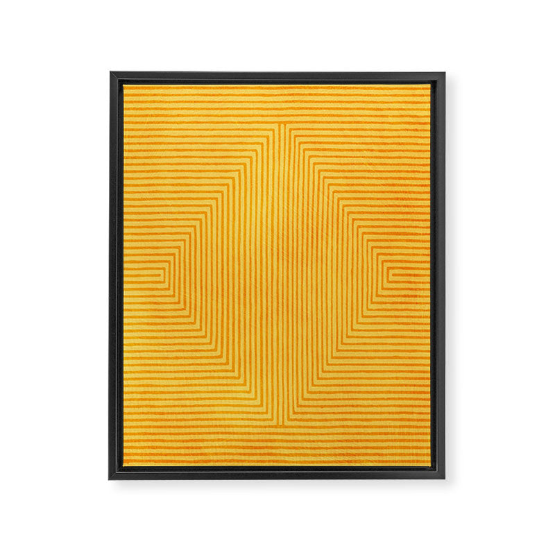 Yellow Modern Geometric Design Artwork Framed Canvas Print Gallery Image 6