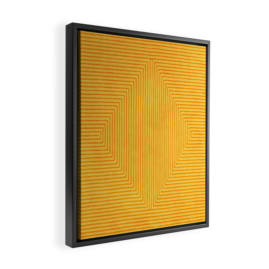 Yellow Modern Geometric Design Artwork Framed Canvas Print Gallery Image 2