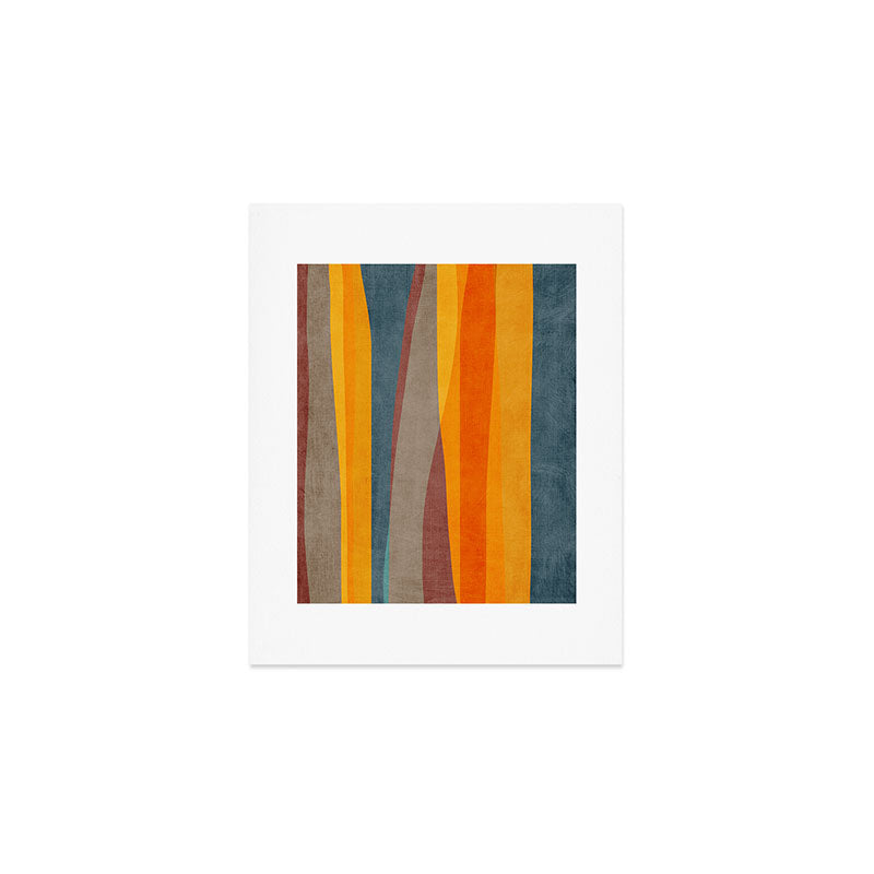 Yellow Orange Blue Beige Brown Modern MCM Art Art Print Gallery Image 1