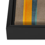 Yellow Orange Blue Beige Brown Modern MCM Art Framed Canvas Print Gallery Image 3