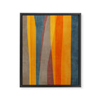 Yellow Orange Blue Beige Brown Modern MCM Art Framed Canvas Print Gallery Image 6