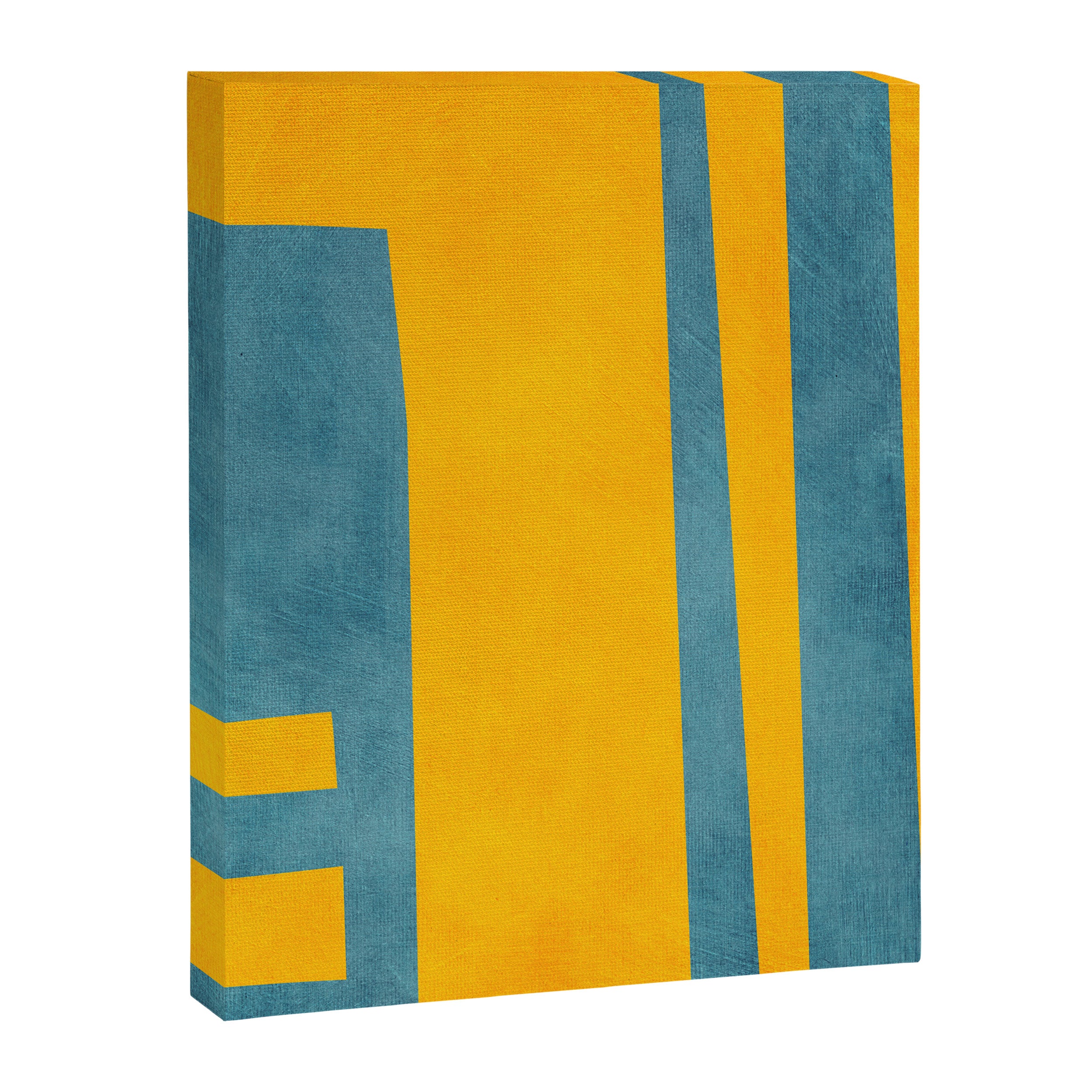 Yellow Teal Abstract Minimalist Artwork Canvas Print Gallery Image 6