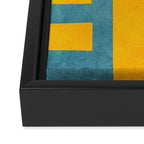 Yellow Teal Abstract Minimalist Artwork Framed Canvas Print Gallery Image 3