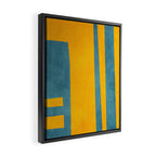 Yellow Teal Abstract Minimalist Artwork Framed Canvas Print Gallery Image 2