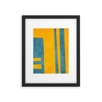 Yellow Teal Abstract Minimalist Artwork Framed Art Print Gallery Image 5