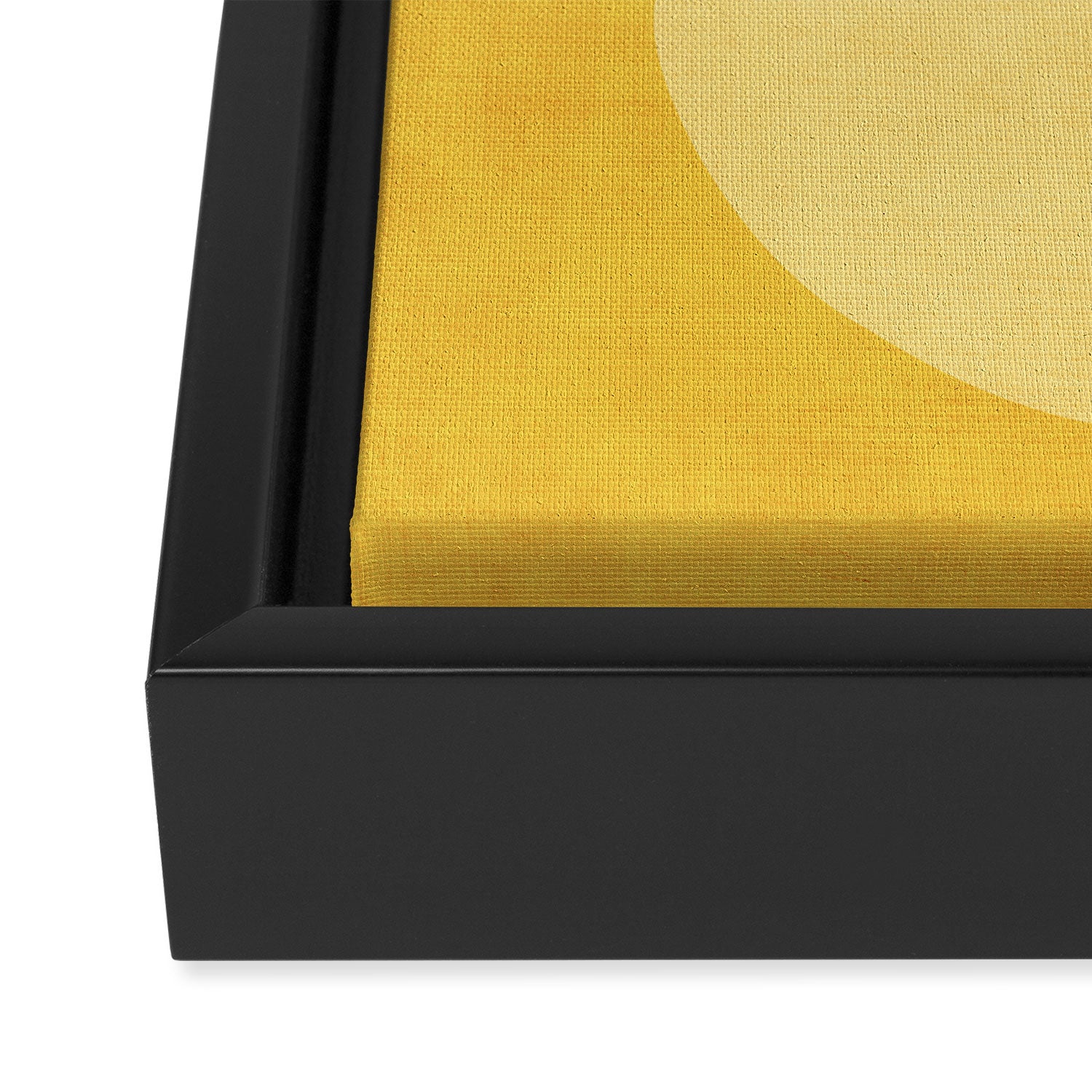 Yellow Tones Semicircles Minimalist Artwork Framed Canvas Print Gallery Image 3