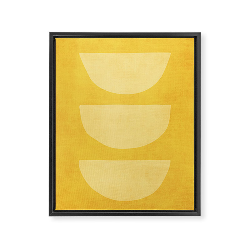 Yellow Tones Semicircles Minimalist Artwork Framed Canvas Print Gallery Image 6