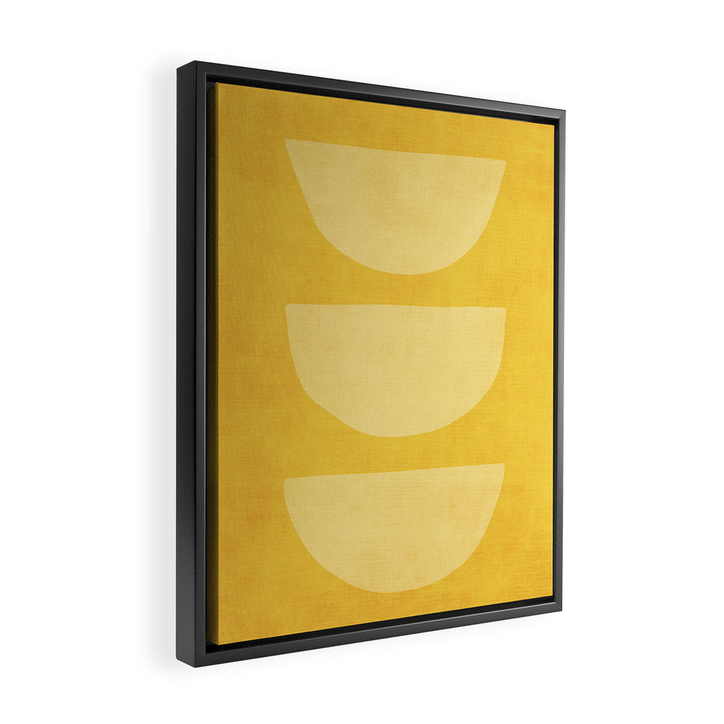 Yellow Tones Semicircles Minimalist Artwork Framed Canvas Print Gallery Image 2