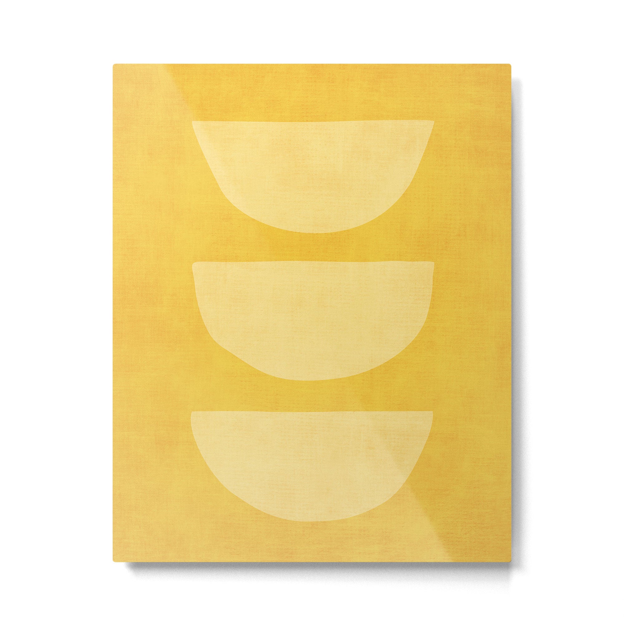 Yellow Tones Semicircles Minimalist Artwork Metal Print Gallery Image 4