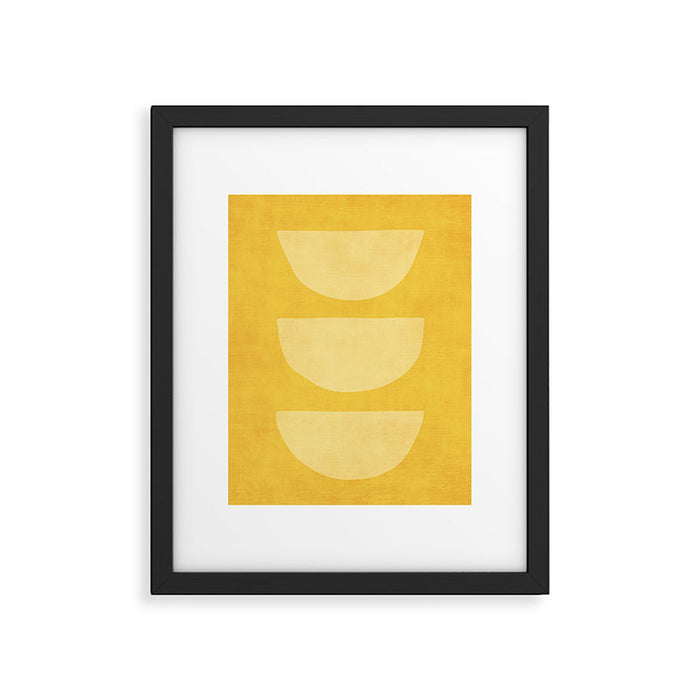 Yellow Tones Semicircles Minimalist Artwork Framed Art Print Gallery Image 1