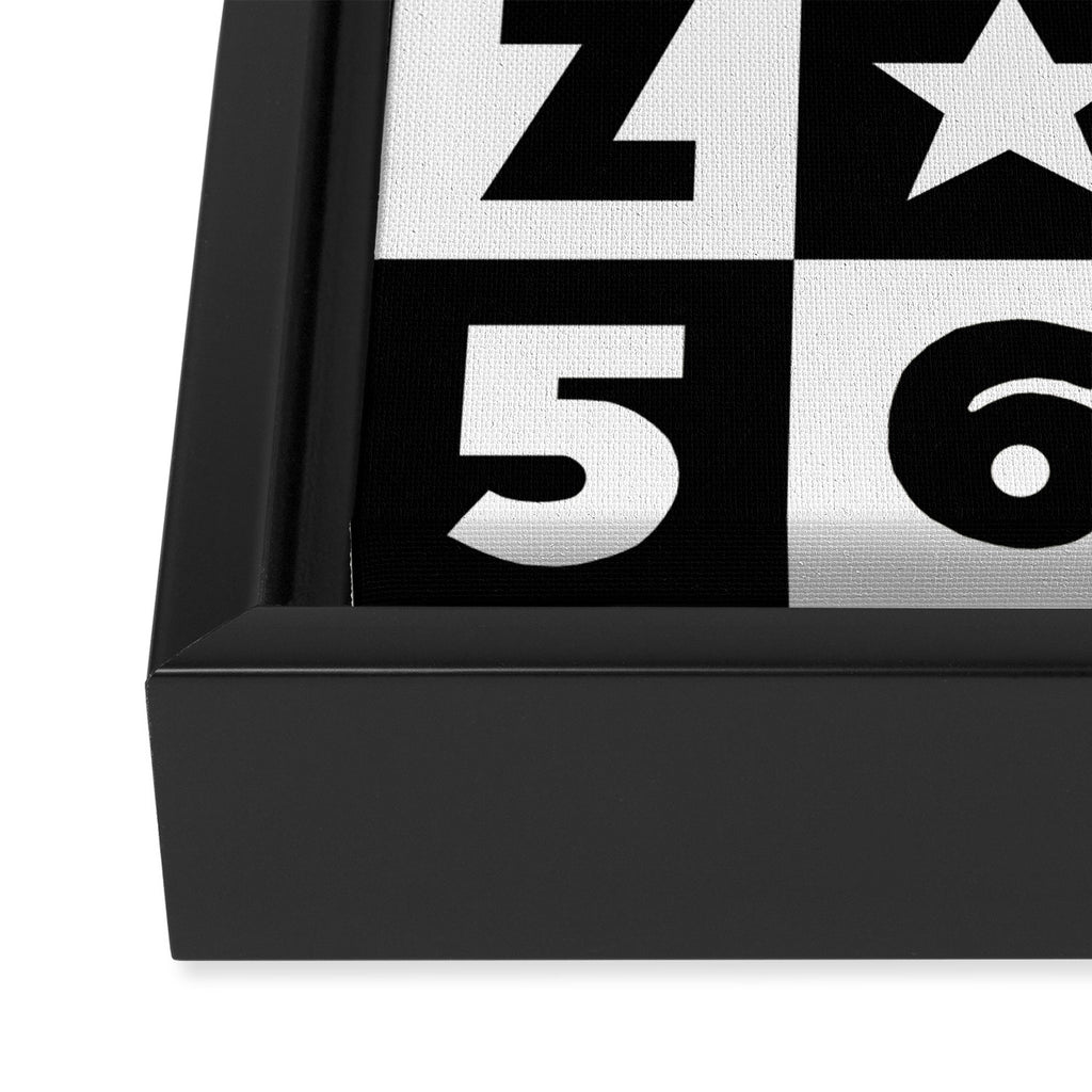 Alphabet Black and White Framed Canvas Print Gallery Image 3