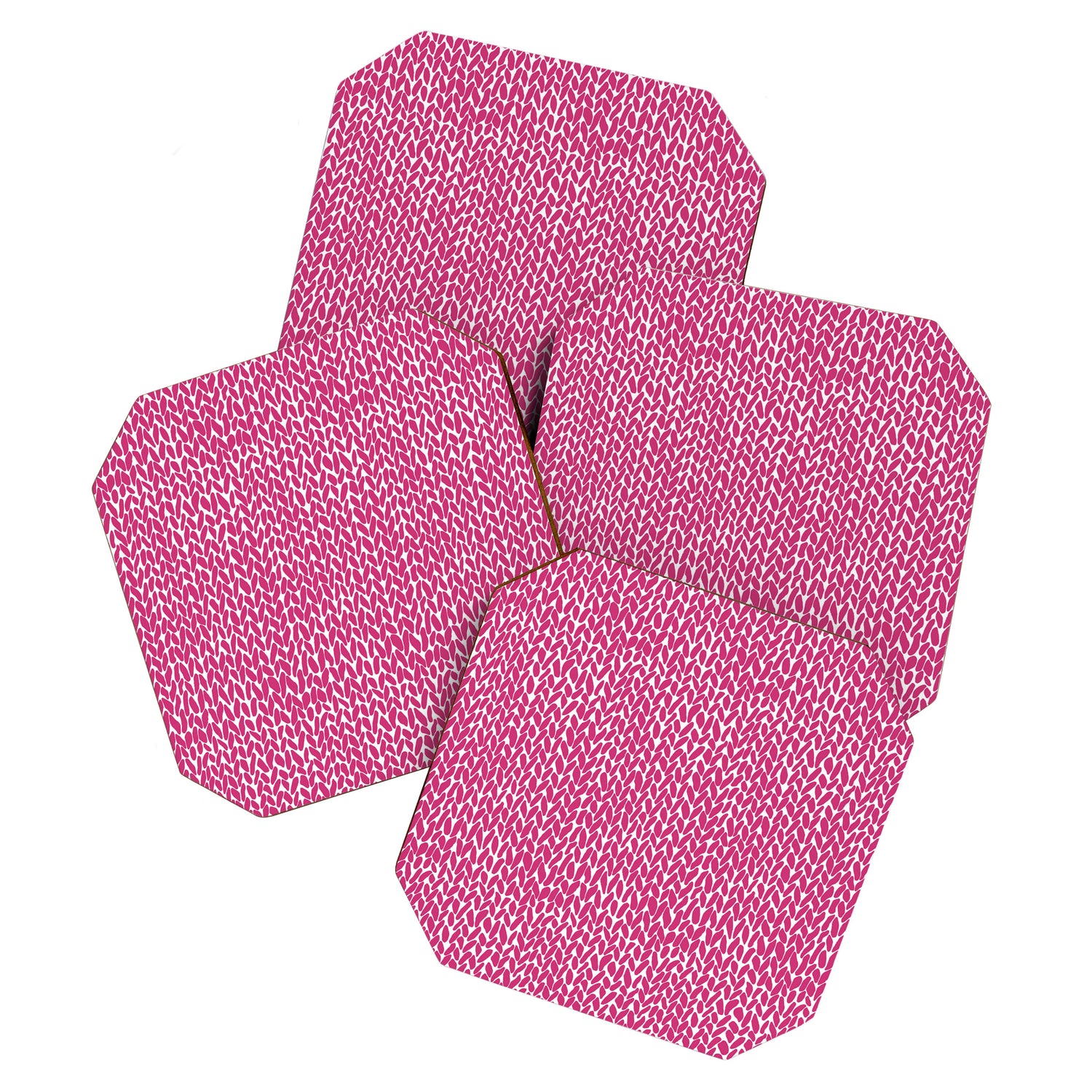 Hand Knit Hot Pink Coaster Gallery Image 1