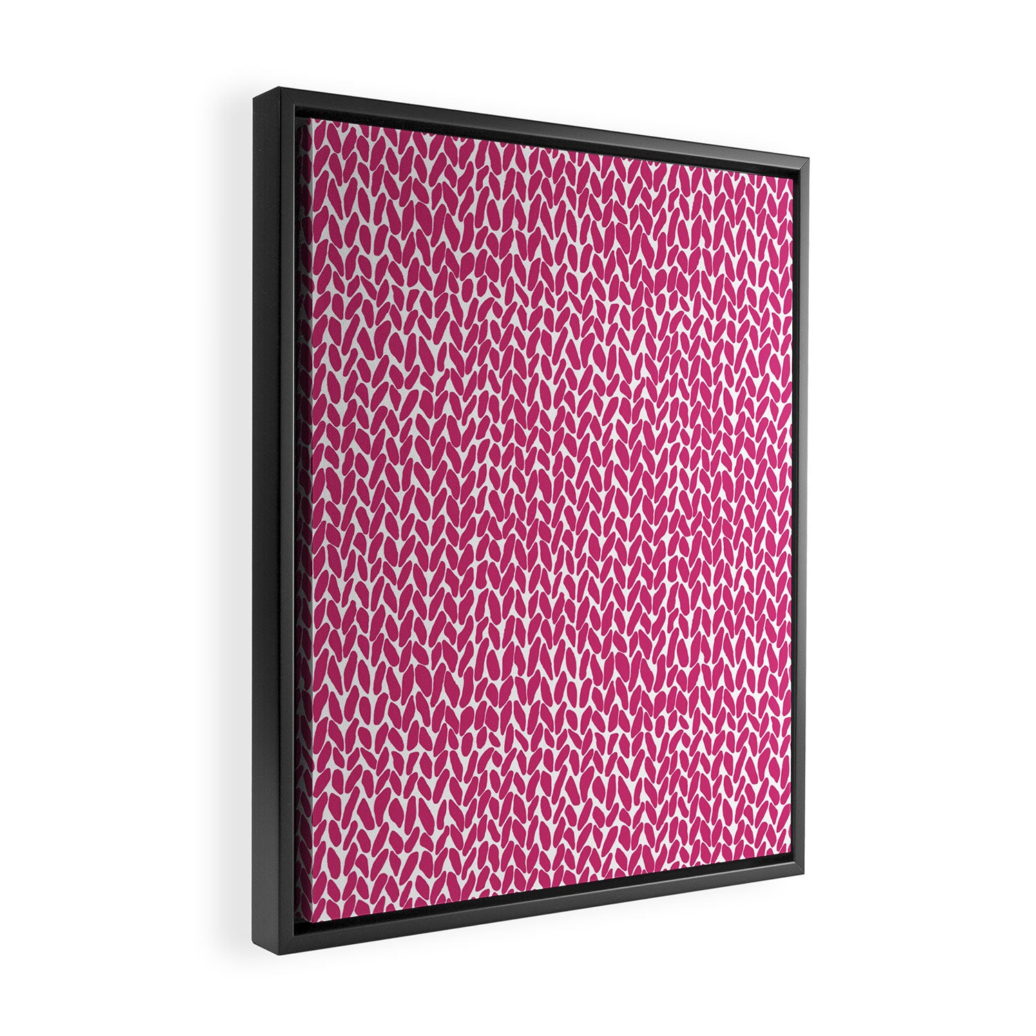 Hand Knit Hot Pink Framed Canvas Print Gallery Image 2