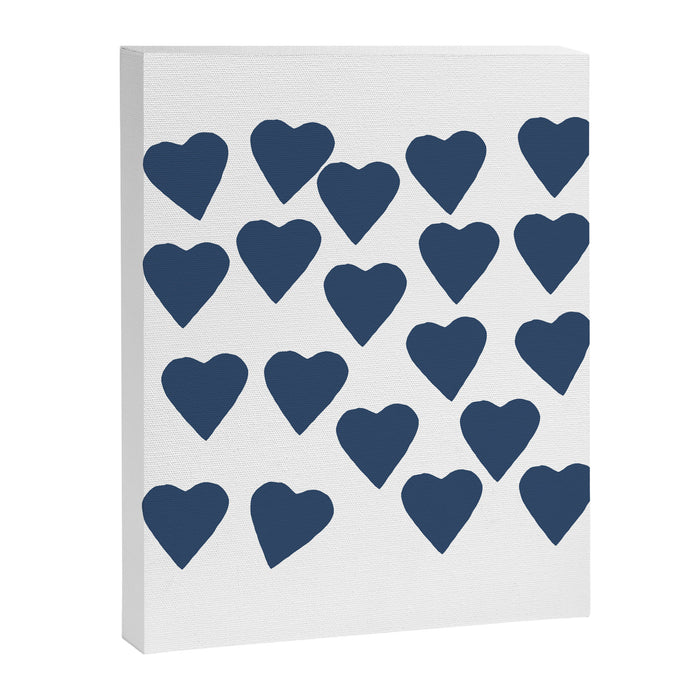 Hearts Navy Canvas Print Gallery Image 1
