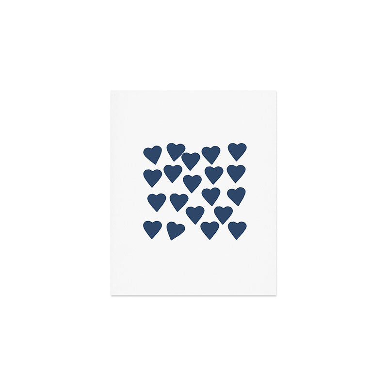 Hearts Navy Art Print Gallery Image 1
